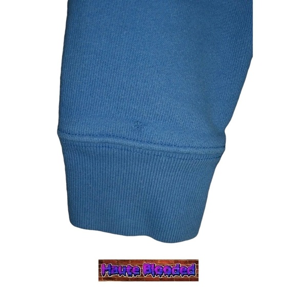 Vintage 90's Champion Reverse Weave Blue Sweatshirt Distressed Streetwear Sporty - Picture 8 of 11